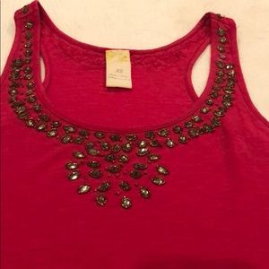 Dark pink jeweled tank | Size XS